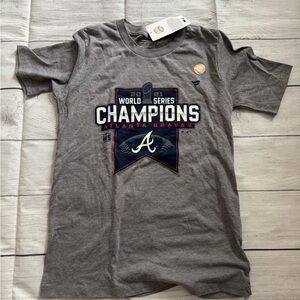 NWT Kid's Gray Atlanta Braves World Series Champions T-Shirt